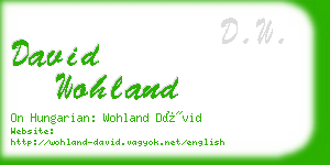 david wohland business card